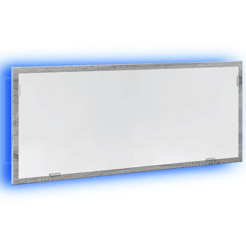 Specchio da Bagno con LED Grigio Sonoma 100x8,5x37cm Truciolato