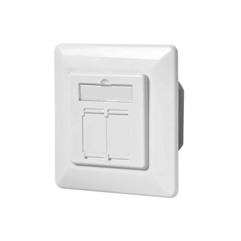 Presso Ethernet Murale Doppia Porta Femmina Rj45 Cat6 Incassabile Bianco Nedis
