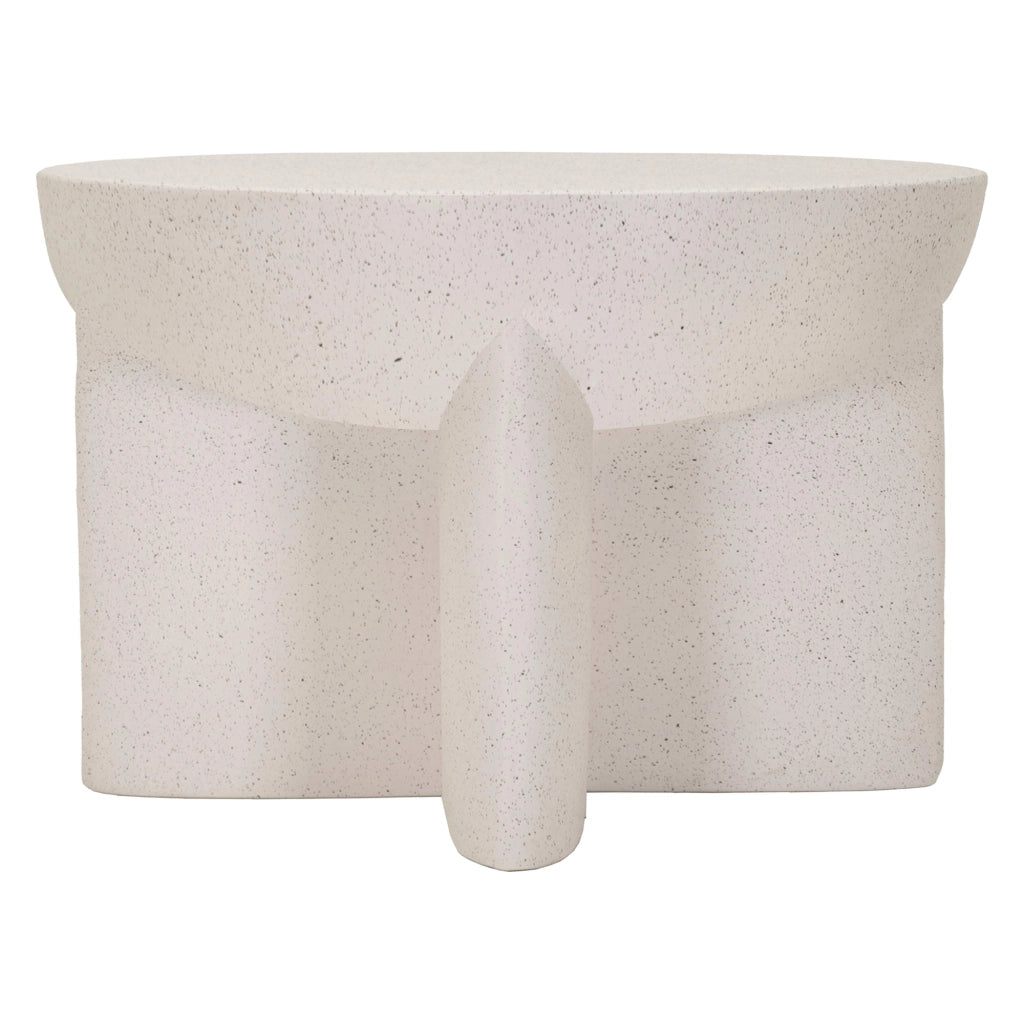 Cromwe, Tavolino da Salotto Adatto per Indoor/outdoor, 71x50x71h cm Bianco Marmo