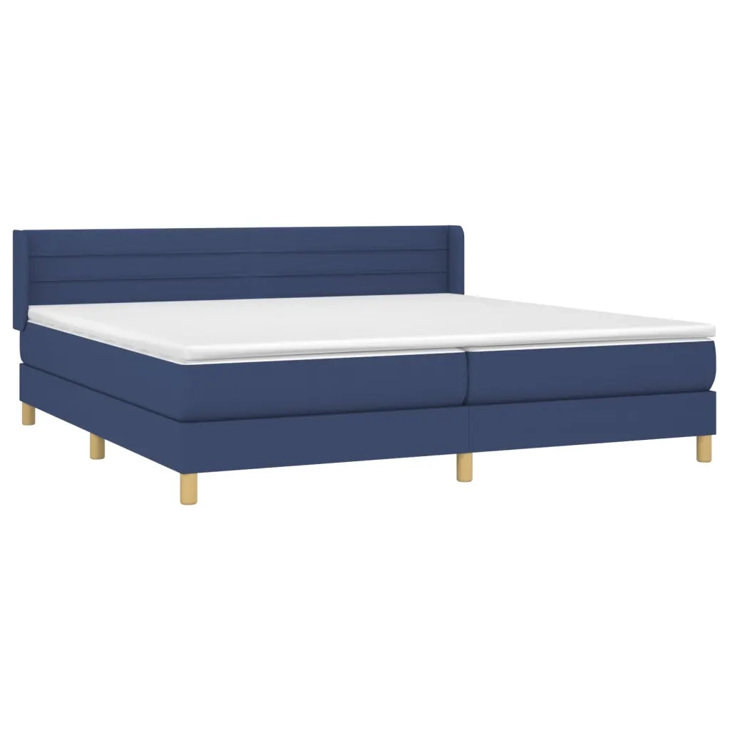 Giroletto a Molle con Materasso Blu 200x200 cm in Tessuto 3130383