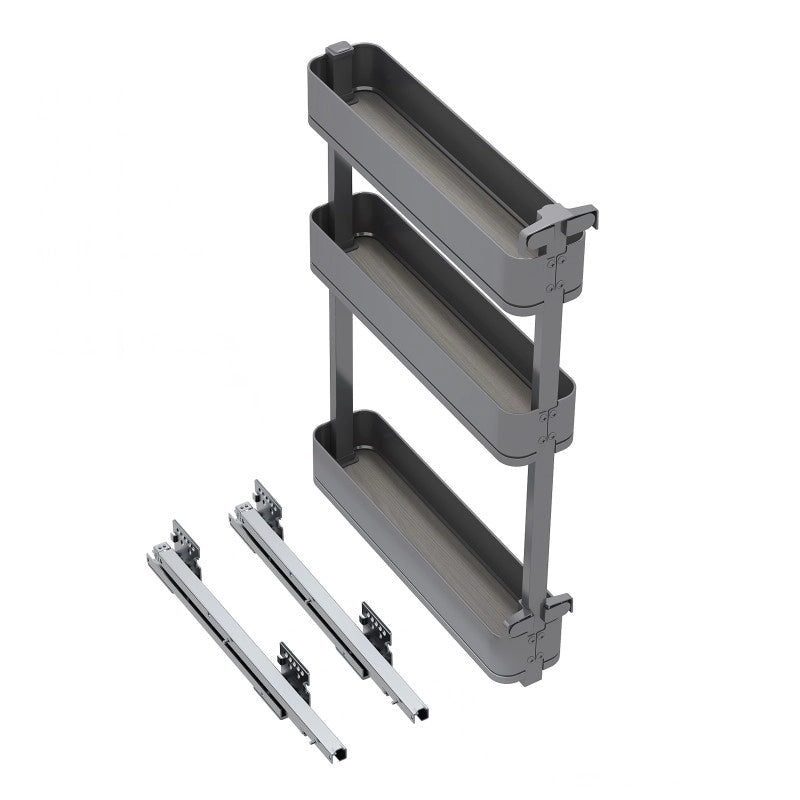 Carrello estraibile Titane con fissaggio inferiore con chiusura softt, modulo 400mm, Acciaio, Grigio antracite