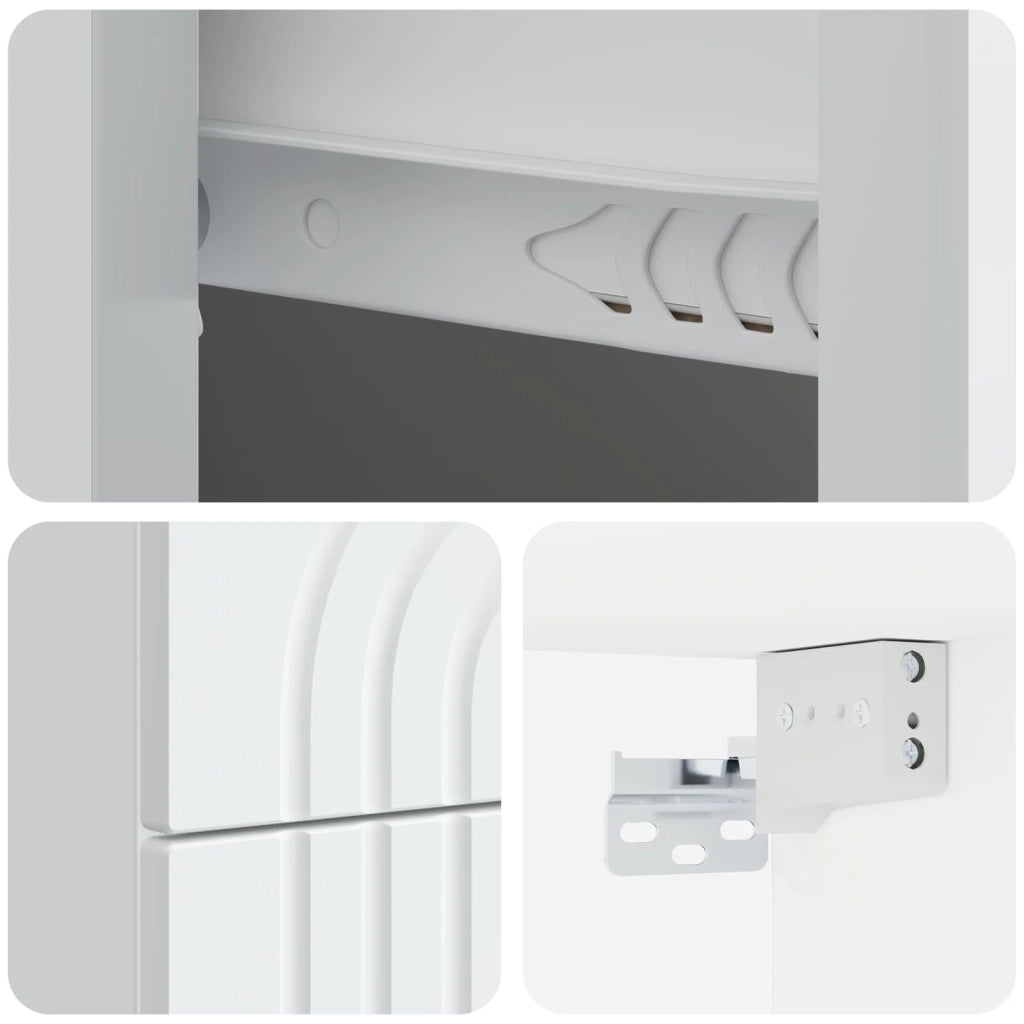 Set di 2 Comodini | Armadio da Notte | Mobiletto da notte a muro Bianco 33 x 34,5 x 40 cm