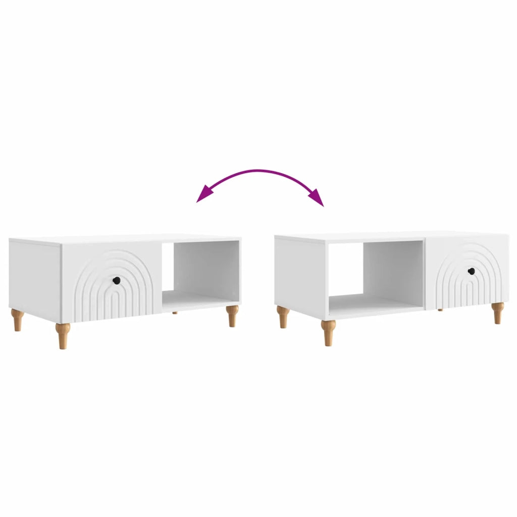 Tavolino da salotto Bianco 90 x 50 x 40 cm Legno ingegnerizzato 894265