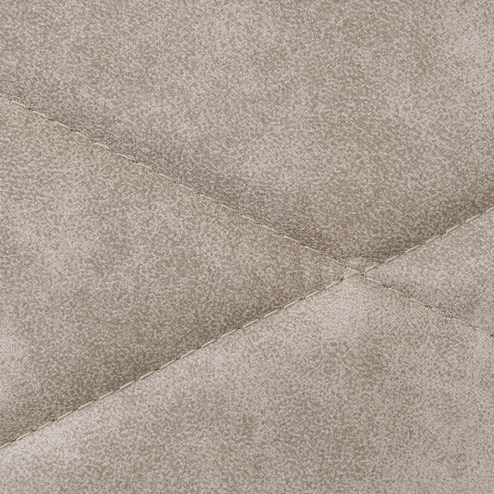 Set di 2 sedie da pranzo in tessuto beige con braccioli schienale trapuntato gambe in metallo Nero retrò di transizione