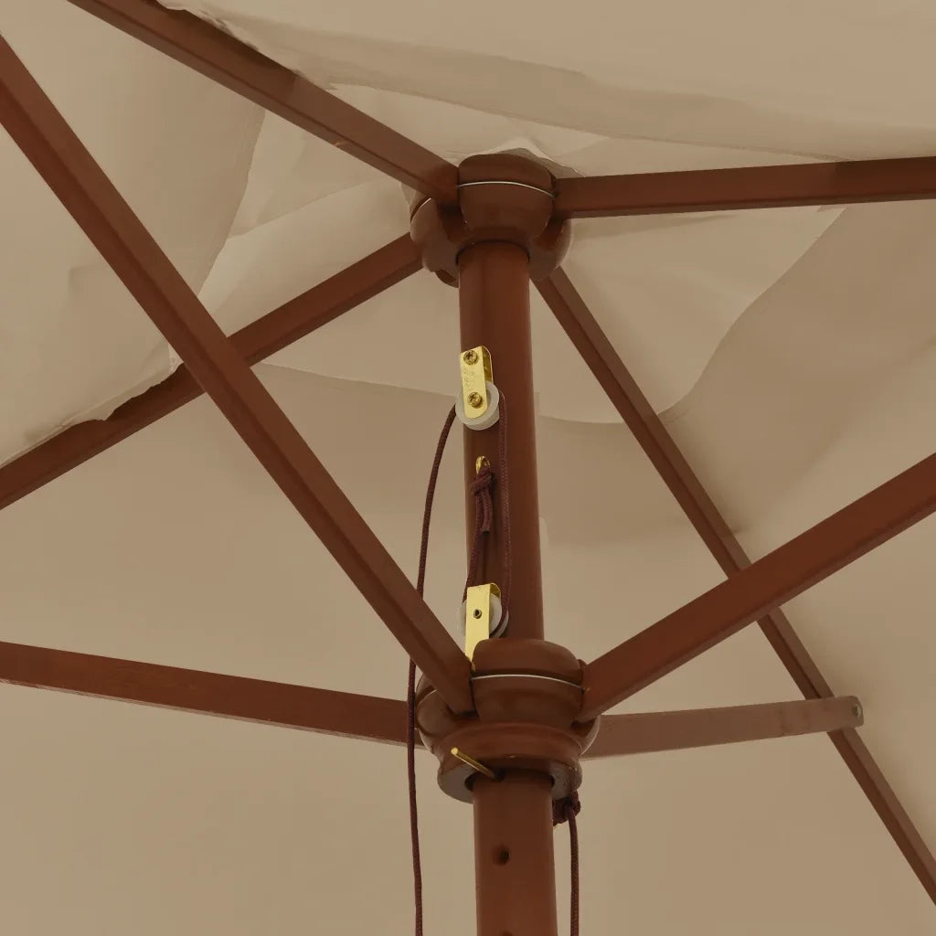 Ombrellone da Giardino-Ombrello da Balcone con Palo in Legno Tortora 198x198x231 cm