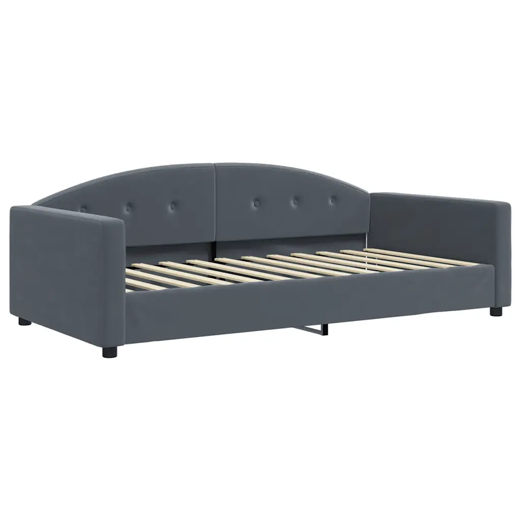 Divano letto | Sof¨¤ letto | Letto singolo con Materasso Grigio Scuro 100x200 cm in Velluto