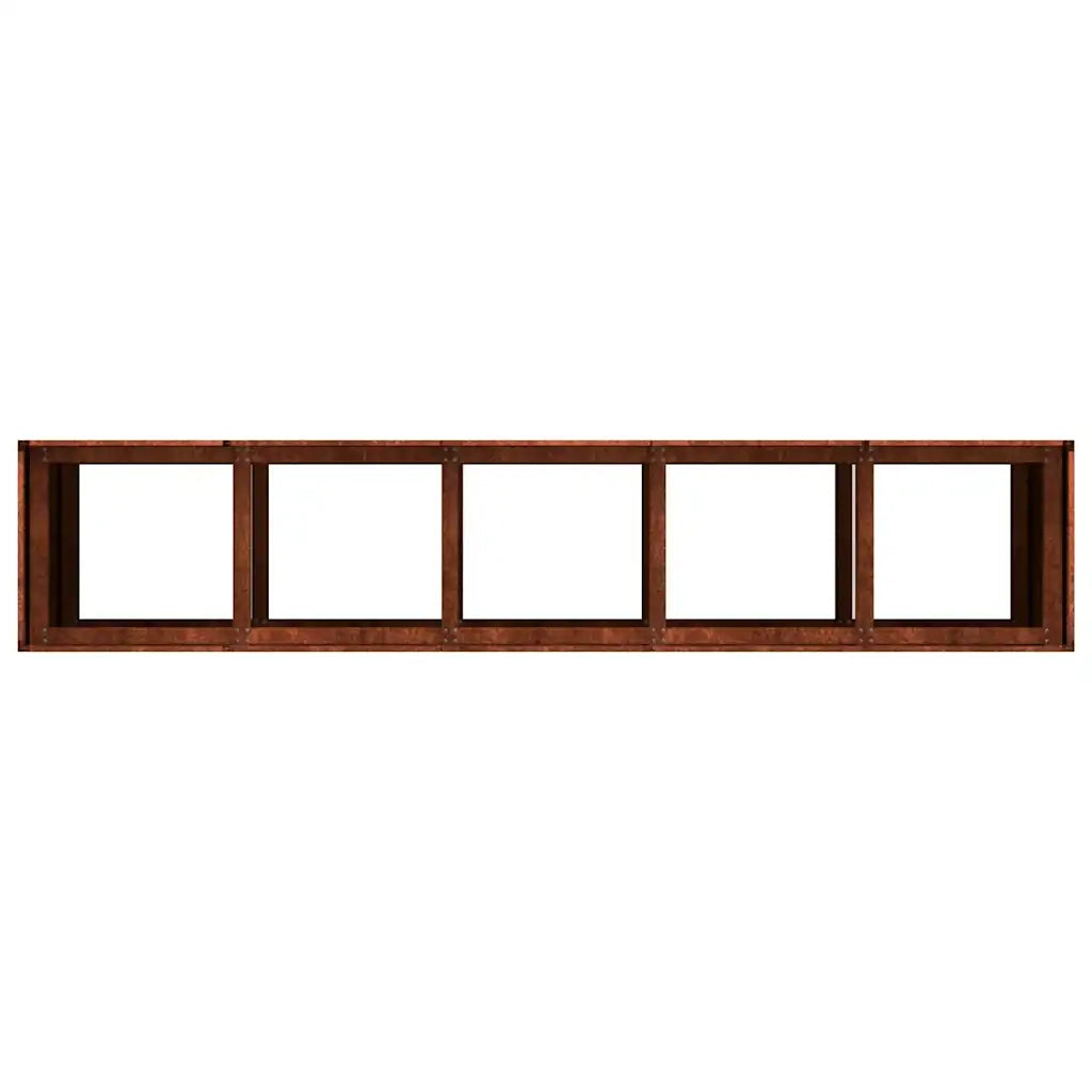 Fioriera-Vaso-Contenitore per Piante Arrugginita 200x40x80 cm in Acciaio Corten