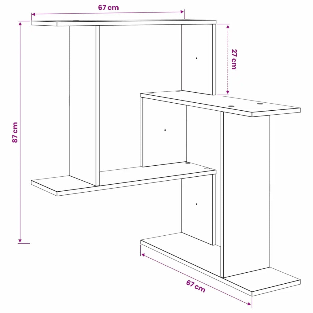 Scaffale da parete Grigio Cemento 67 x 67 x 87 cm 8012223