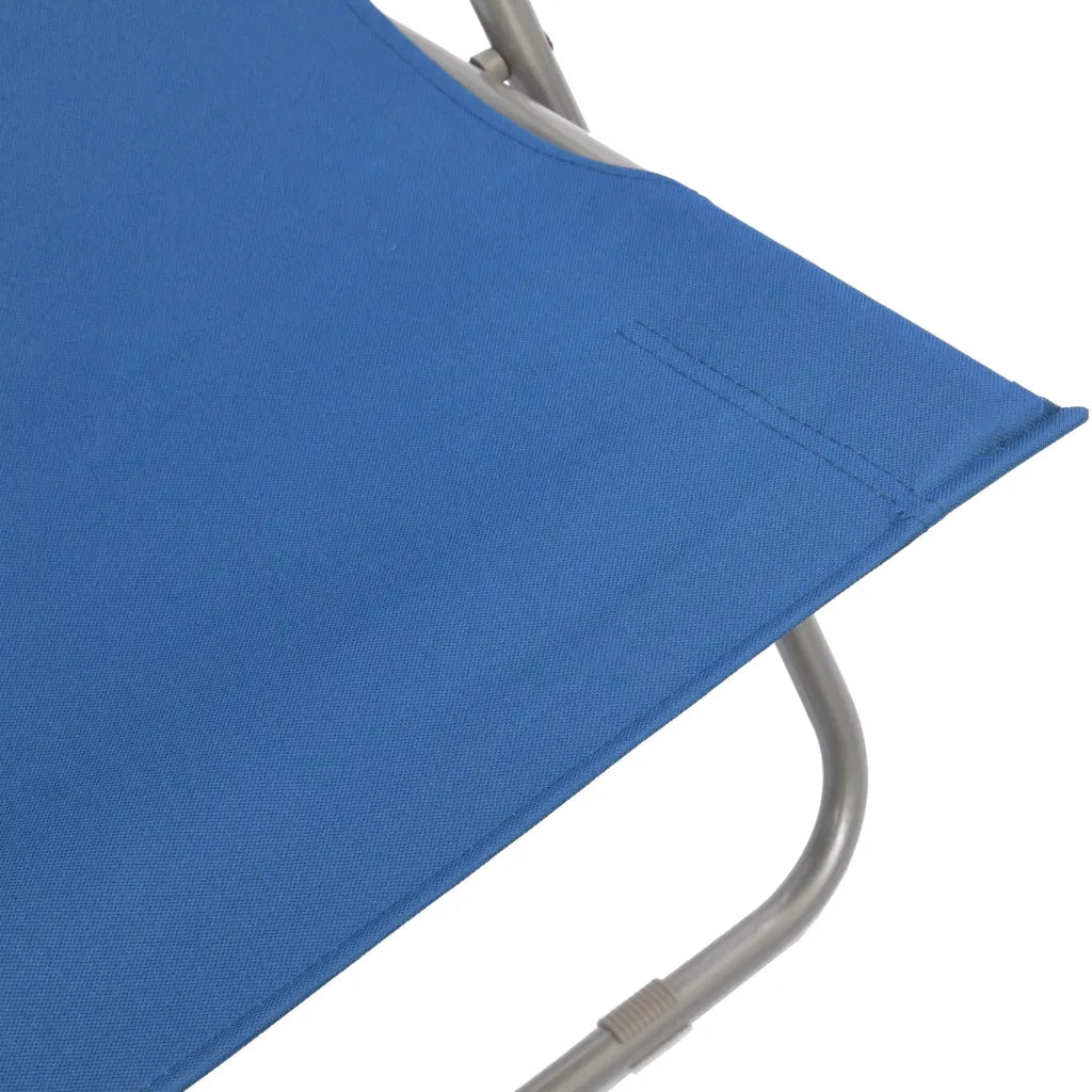 Sedie da Spiaggia Pieghevoli 2 pz | Sedie da Esterno Acciaio e Tessuto Oxford Blu