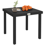 Tavolo da Giardino ¨C Zephmum ¨C Nero, Effetto Legno, 78x78 cm