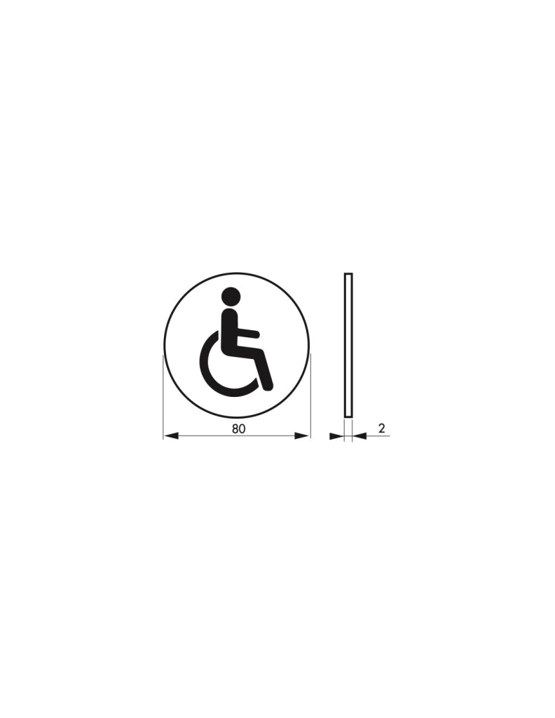 Targa segnaletica adesiva Ø 80 mm "Accessibile" – THIRARD
