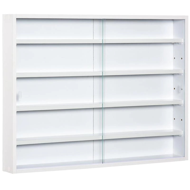 BACHECA PORTAOGGETTI CON 5 MENSOLE REGOLABILI 80 X 9,5 X 60 CM COLORE BIANCO