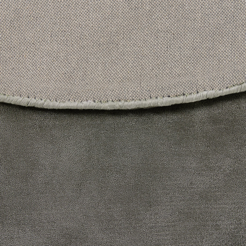 Tappeto Grigio Scuro Viscosa Rotondo 140 cm Trapuntato a Mano pelo corto Moderno