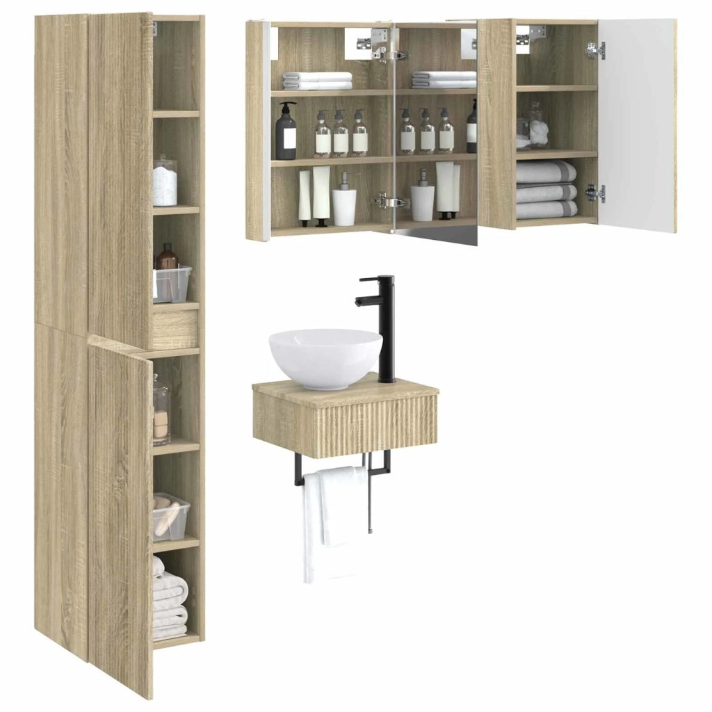 Set di mobili per il bagno 5 pcs Rovere Sonoma 3407257