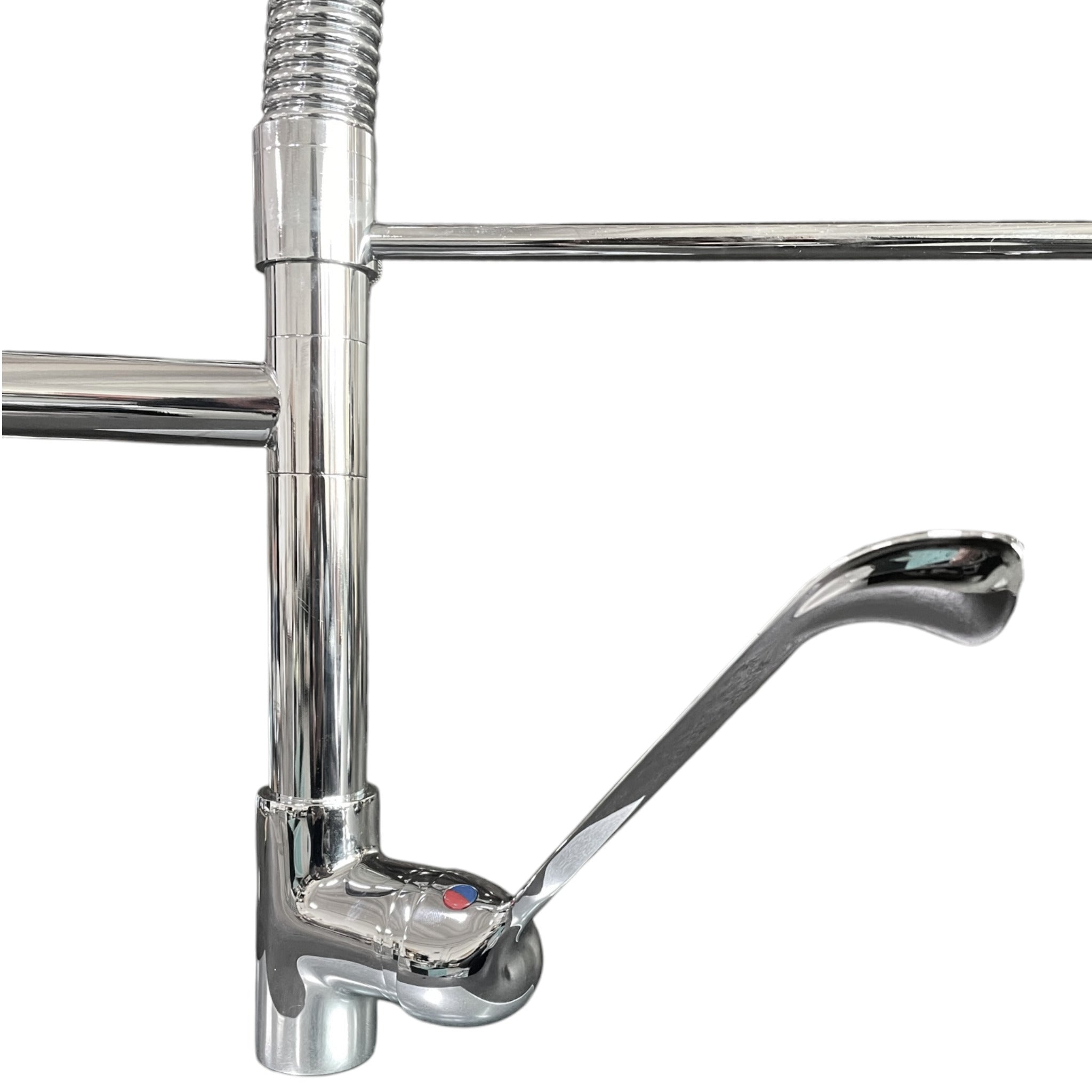 Rubinetto per cucina industriale con leva clinica e doccetta multigetto