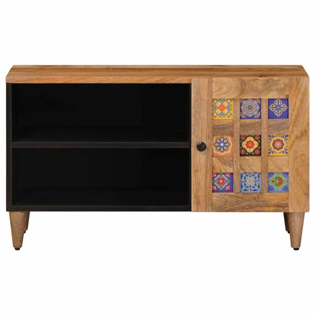 Mobile TV Naturale 80 x 33 x 46 cm Legno di mango massello