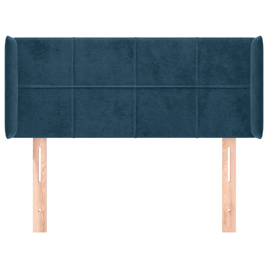 Testiera ad Orecchio Blu Scuro 83x16x78/88 cm in Velluto