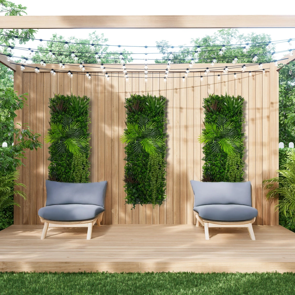 Piastrelle da Parete con Piante Artificiali 0,5m x 1.5m Pannello Erba Alina per Giardino e Arredo Casa