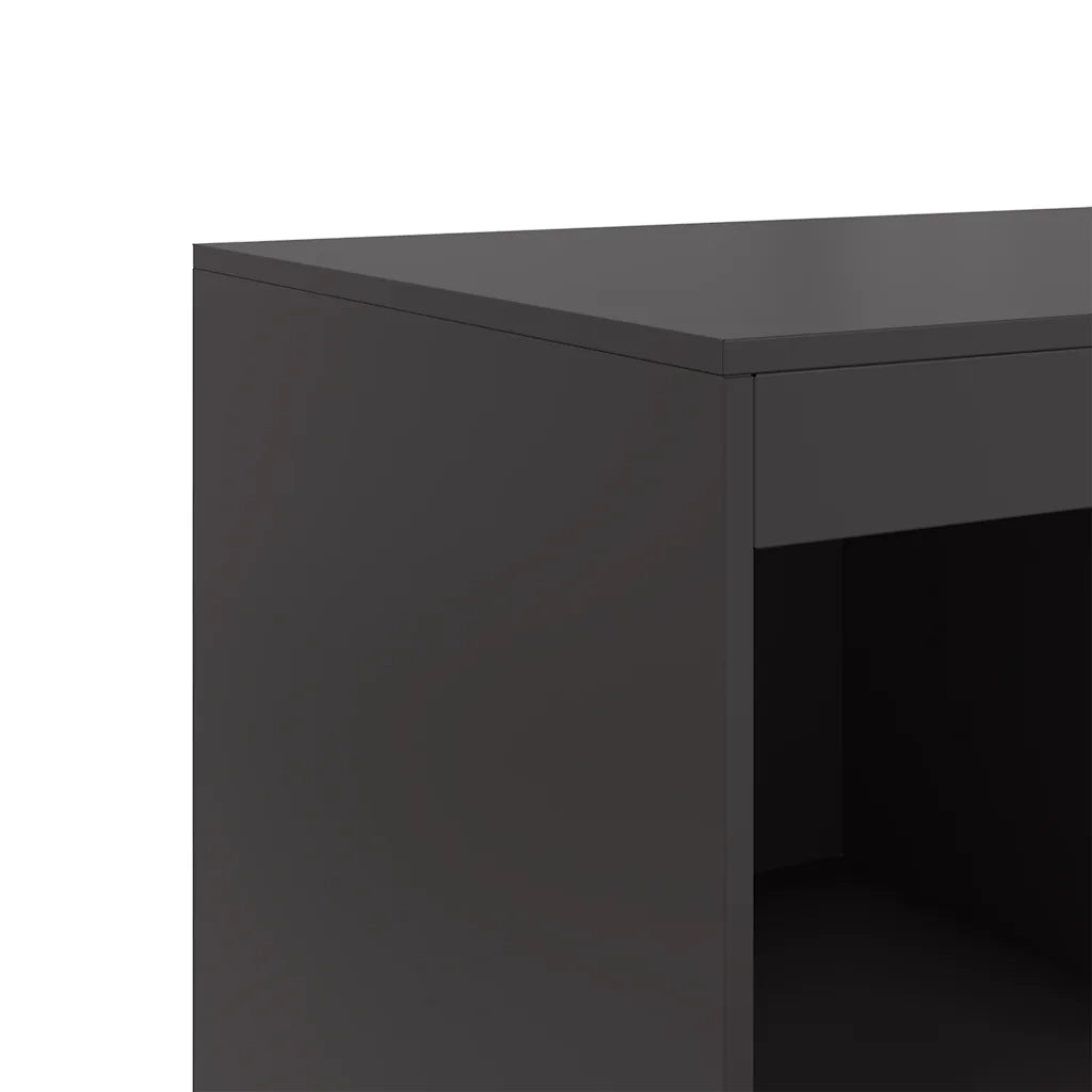 Credenza Nera 67x39x95 cm in Acciaio