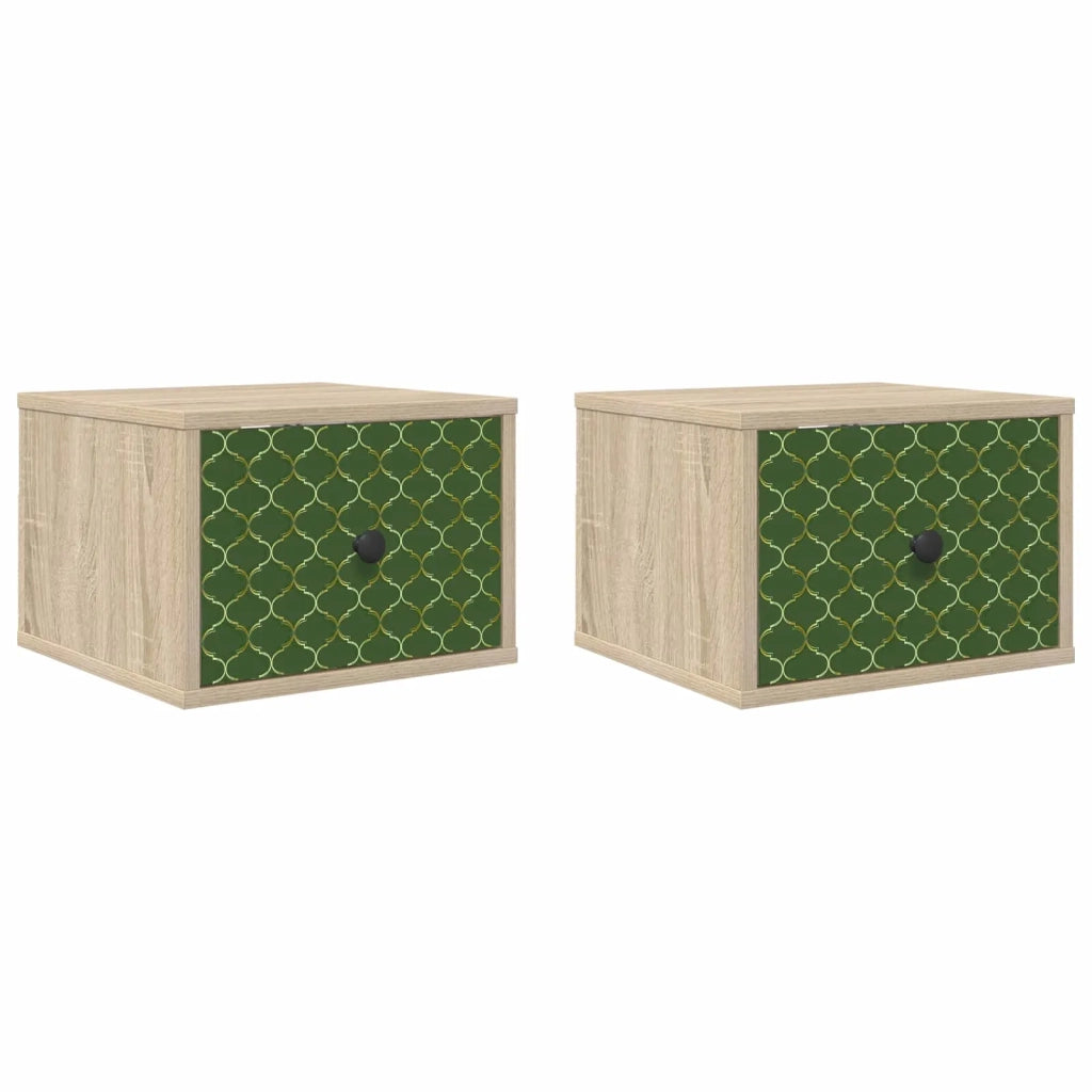 Mobiletto da comodino a parete GELEEN 2 pz Rovere Sonoma 8007438