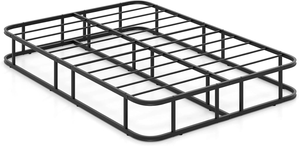 Telaio Letto Matrimoniale in Metallo 140x200 Cm, Struttura Letto Piattaforma con 16 Barre di Supporto, Doghe, Piedi Antiscivolo e Capacità di Carico 300 Kg, Nero