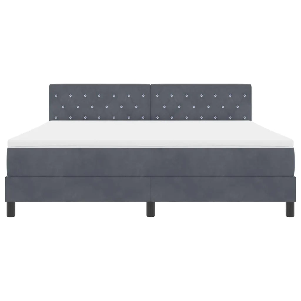 Letto a Sorgente LED con led Grigio scuro 180 x 200 cm Velluto 3342603