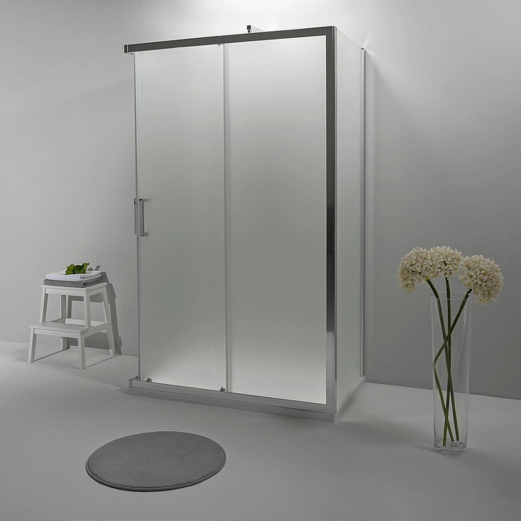Box Doccia Elite Tre Lati 80x100x80 Cm Scorrevole Opaco