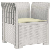 Poltrona a 1 Posto con Cuscino Aspetto Rattan PP Bianco 8011860