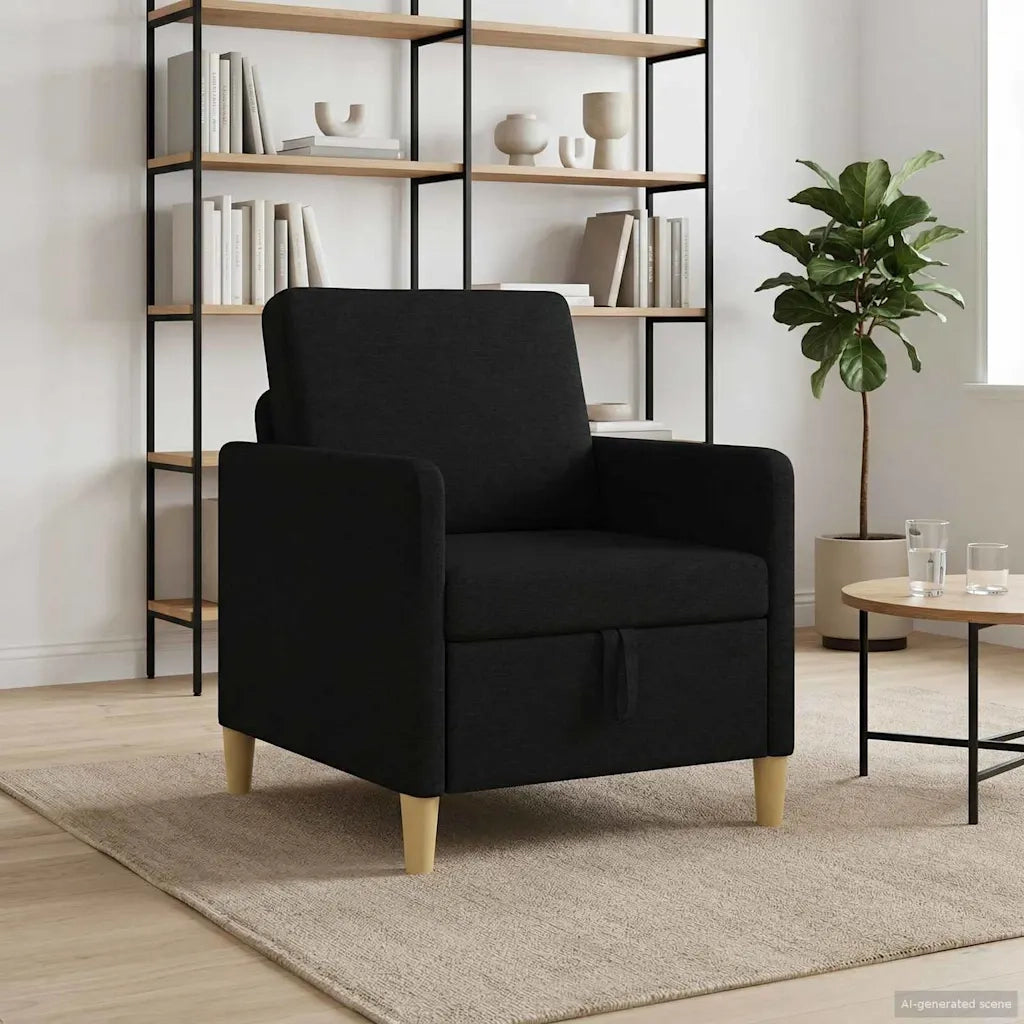 Divano con Storage Nero 72 x 78 x 87 cm Poliestere 42036865