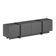 Porta TV in legno "Lowen" - 180 x 35 x 46 cm - Antracite / Nero