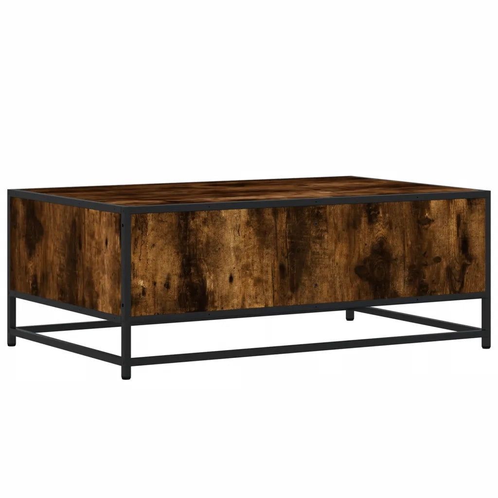 Tavolino-Tavolino da soggiorno-Tavolo Rovere Fumo 90x57x35 cm in Legno Multistrato e Metallo