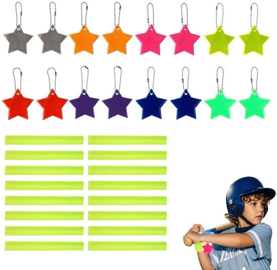 Set di Etichette di Avviso da 36 - Alta Visibilità - Hangers Riflettenti - Cinturini a Click - PVC Duraturo - Impronte d'Acqua - Cinturini Riflettenti