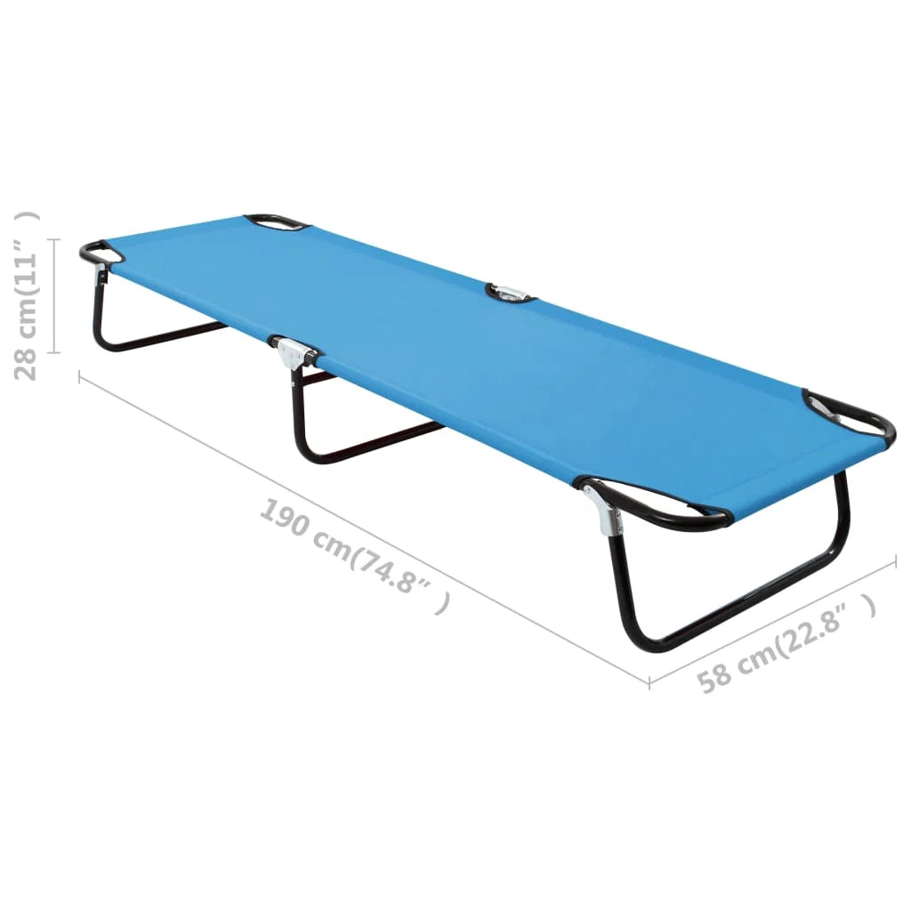Lettino da campeggio pieghevole mobili da esterno acciaio blu turchese 02_0012795