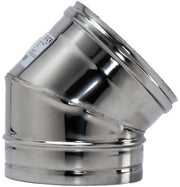GOMITO A 45  ° INOX AISI 304 PER STUFA  EE ? cm.10