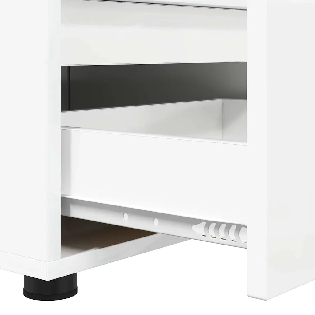 Mobile TV Bianco Lucido 100 x 48 x 43 cm Legno multistrato