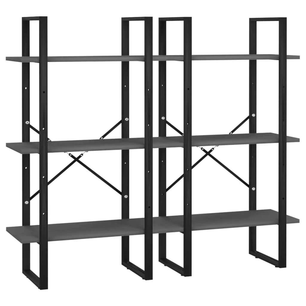Set di 2 ripiani portaoggetti 60 x 30 x 210 cm in truciolato grigio 02_0000663