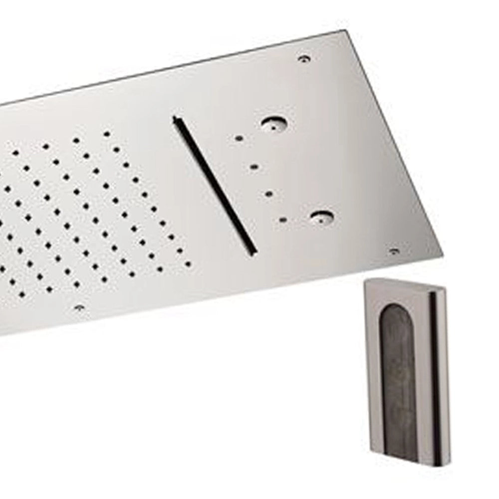 Soffione a soffitto 3 getti 70X40 cm con led e doppia cascata