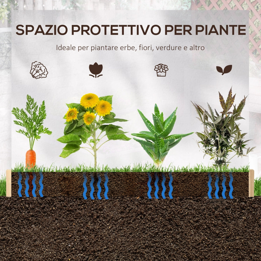EasyComfort Orto Rialzato a 3 Livelli in Rattan Sintetico senza Fondo per Piante e Verdure, 120x120x40cm, Grigio
