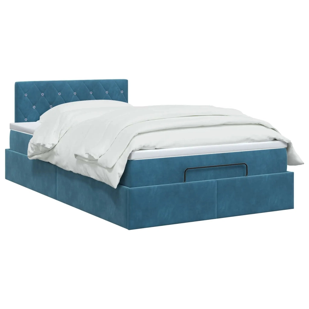 Letto ottomano con materasso Blu Scuro 120 x 200 cm Velluto 3457645