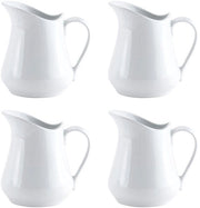 Set di piccole ciotole per il caffè, 4 pezzi, ceramica, bianca, 80 ml, ciotola per latte, ciotola per cappuccino, ciotola per koffie, ciotola per sauzen, ciotola per café, ciotola per keuken, con manico, miniatura, ceramica.