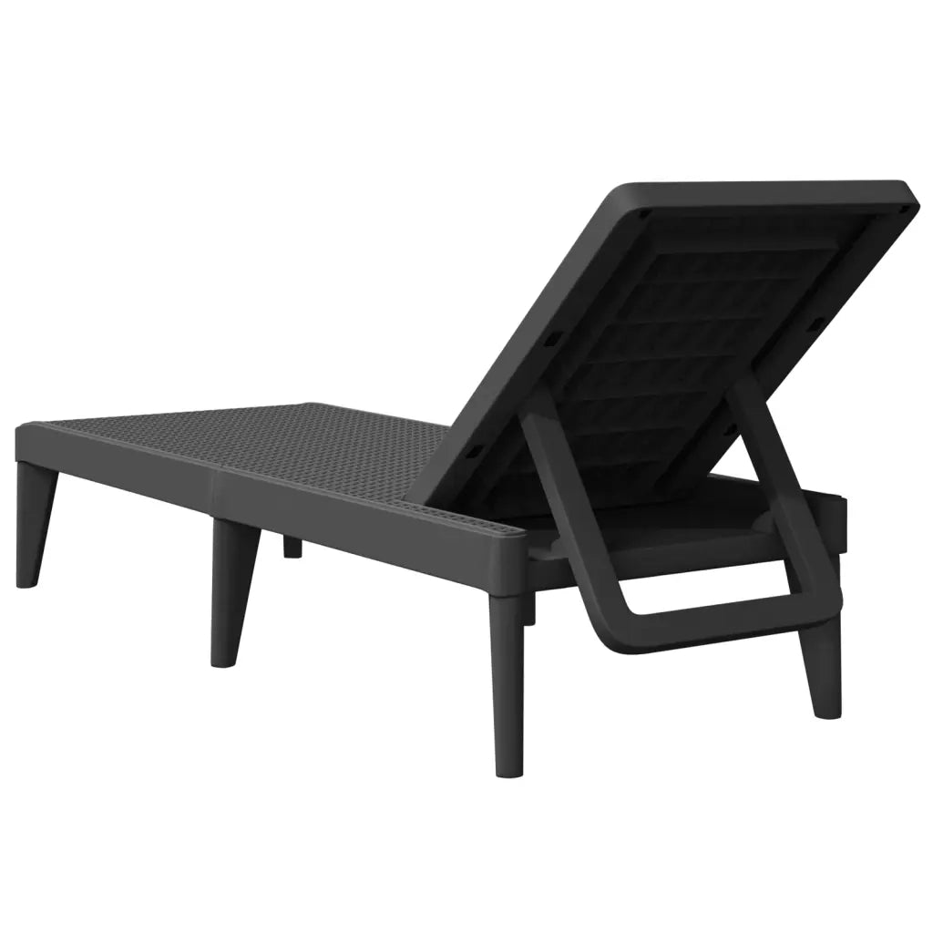Lettino Antracite 186x60x29 cm in PP 364219