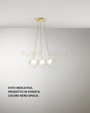 Sospensione in metallo colore nero Cube 3 luci attacco G9 d.45cm