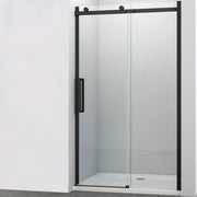 Ogomondo porta scorrevole slide due ante black profilo nero cristallo 8 mm *** misure 127-129xh200 cm, confezione 1