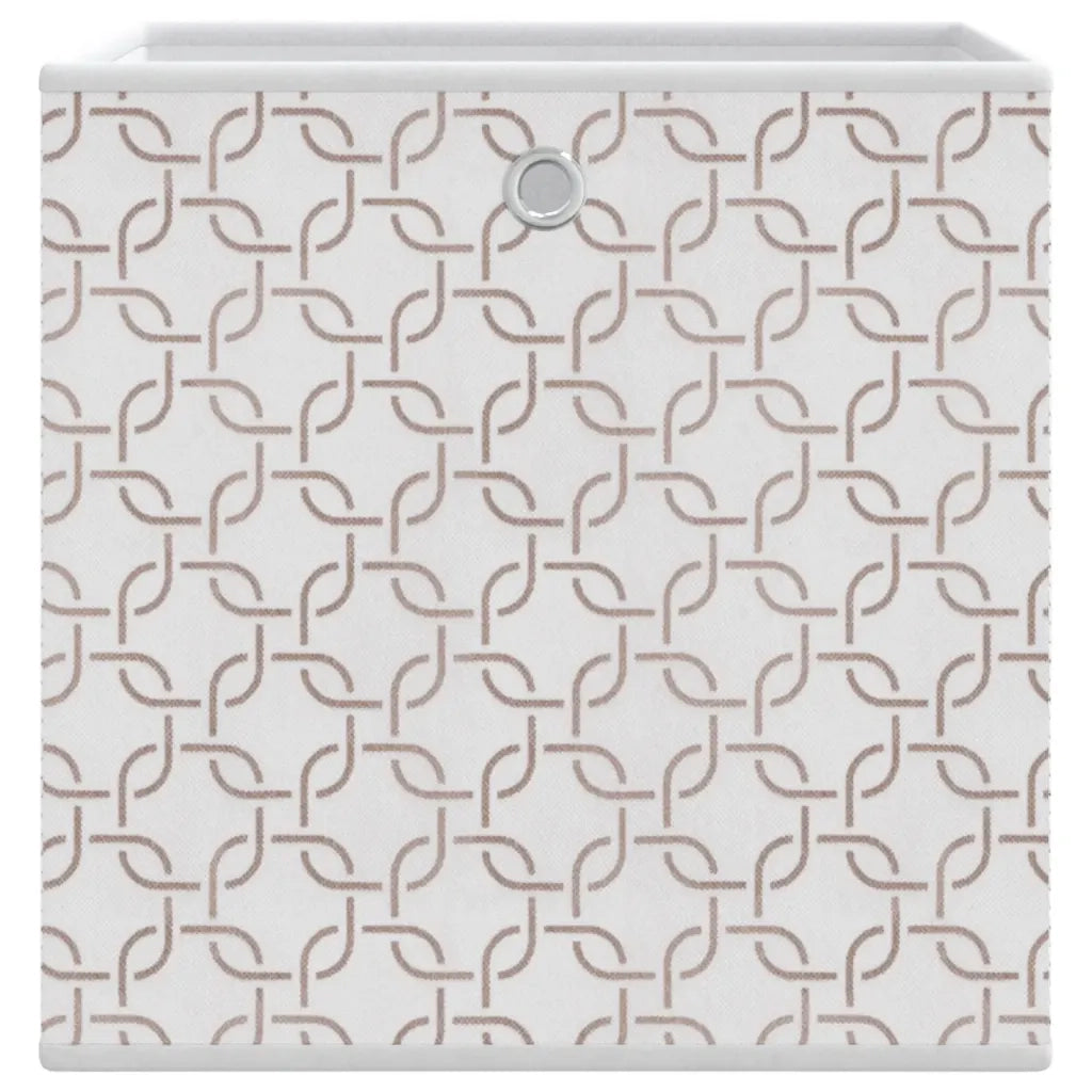 Scatole Portaoggetti 10 pz Crema 32x32x32cm Tessuto non Tessuto CFW4522351