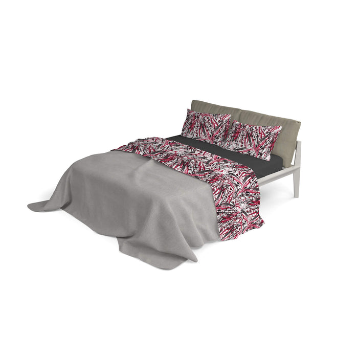 Set Lenzuola 1 Piazza e Mezzo con Stampa Sopra Sotto e Federe Crazy