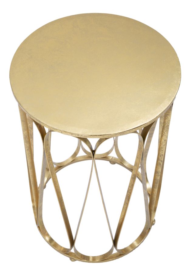 Tavolinetto Venice Ø37x58 cm in Ferro Oro