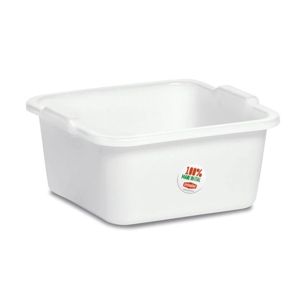 Bacinella in plastica quadrata bianca per bucato 30 cm 7 litri