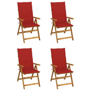 Sedie da Giardino Reclinabili 4 pz con Cuscini Massello Acacia cod mxl 22777