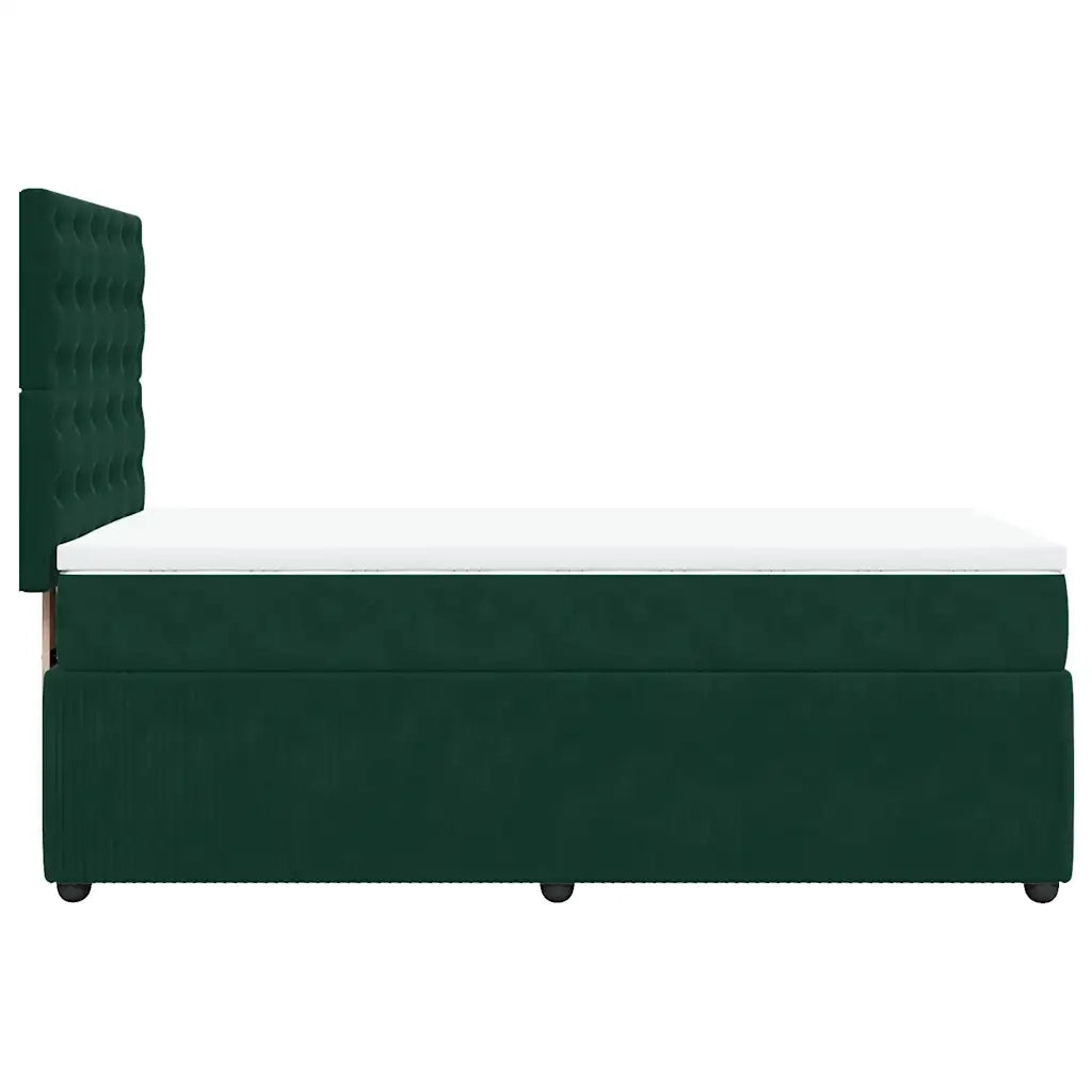 Giroletto a Molle con Materasso Verde Scuro 100x200 cm Velluto