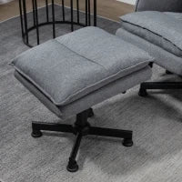 Poltrona Relax Massaggiante con Pouf e Telecomando, 8 Punti Massaggio e 5 Programmi, Grigio